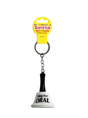 super fun key chain, ring for oral white