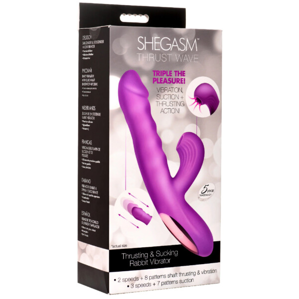 thrust wave thrusting and sucking rabbit vibrator purple