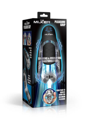 pleasure grip sucking and vibrating masturbator black