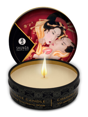 mini massage candle romance sparkling strawberry wine 1 fl. oz.