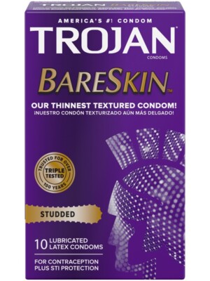 trojan studded bareskin 10 pack