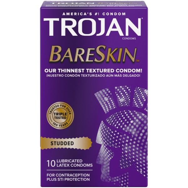 trojan studded bareskin 10 pack