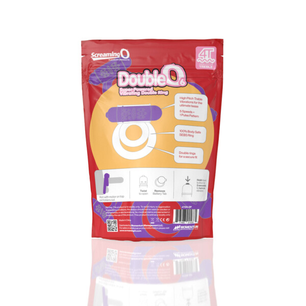 screaming o 4t double o 6 super powered vibrating double ring grape