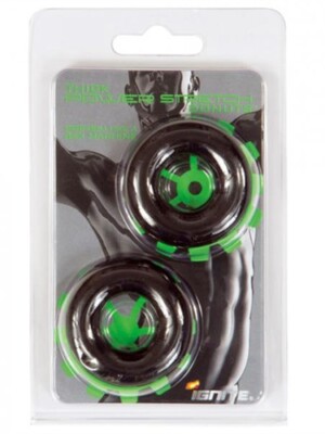 thick power stretch donuts 2 pack black