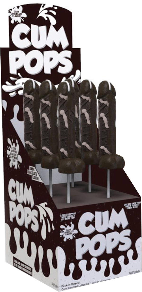 cum cock pops dark chocolate 6 piece p.o.p. display