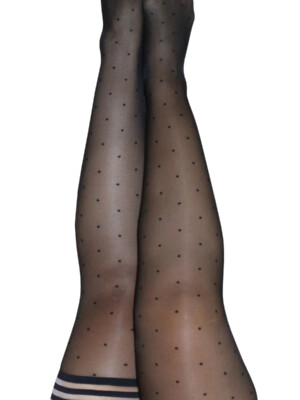 ally polka dot thigh high size d black