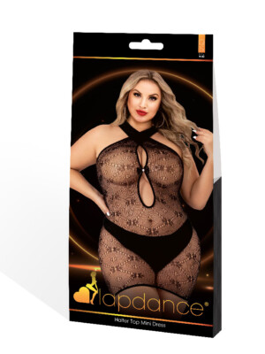 halter top mini dress queen size black