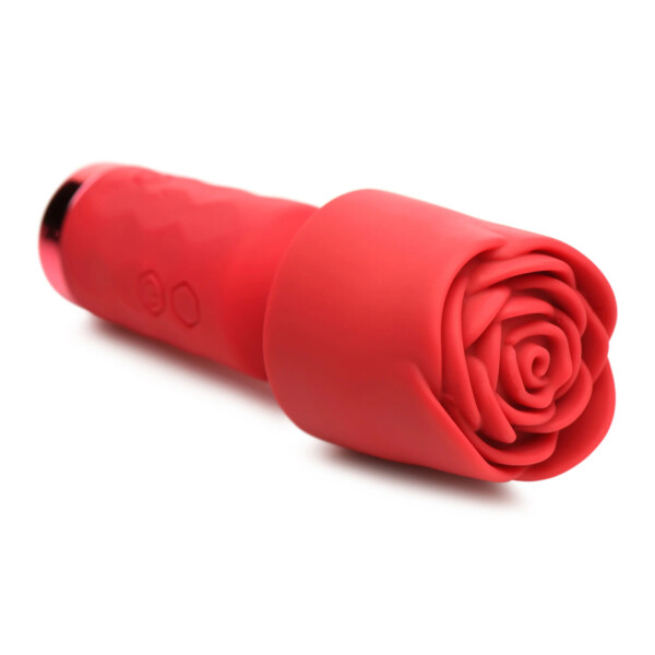 pleasure rose petite mini silicone rose wand red