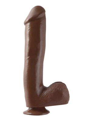basix rubber works 10 inch dong with suction brown