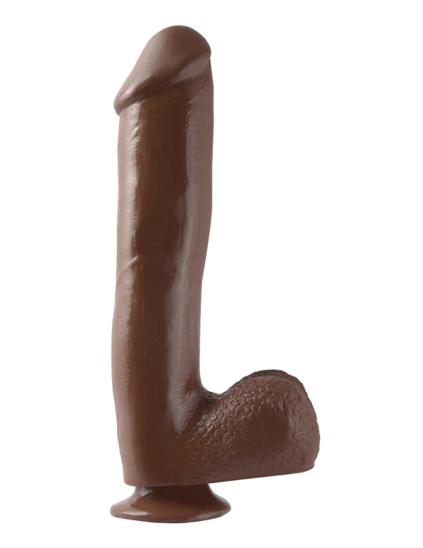 basix rubber works 10 inch dong with suction brown
