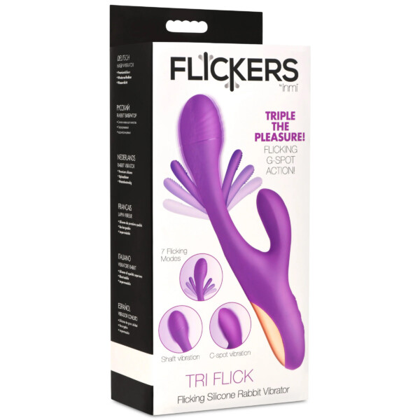 tri flick flicking silicone rabbit vibrator purple