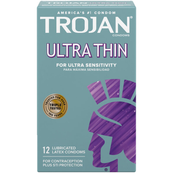 trojan sensitivity ultra thin lubricated condoms 12 pack