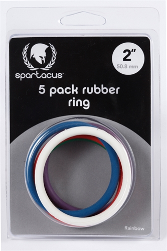 rubber cock ring 5 pack 2 inches rainbow rubber cock ring 5 pack 2 inches rainbow