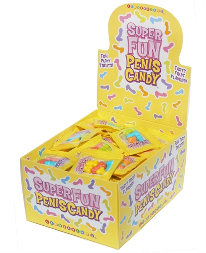 super fun penis candy 100 piece p.o.p display 3g bags