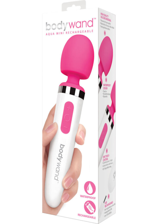 bodywand aqua mini silicone rechargeable massager pink