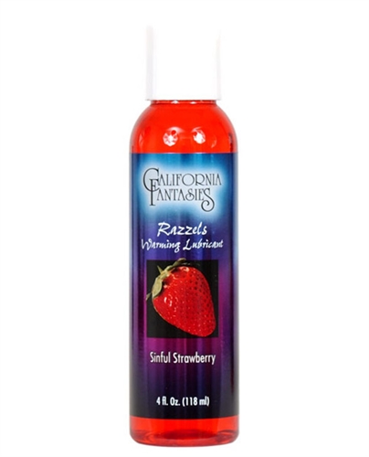 razzels warming lubricant sinful strawberry 4 oz. bottle