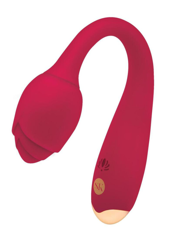 rosegasm long stem flexi g spot vibe rose red