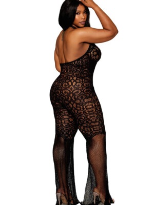 flair leg bodystocking queen size black