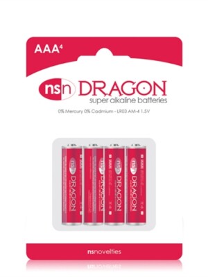 dragon alkaline batteries aaa 4 pack