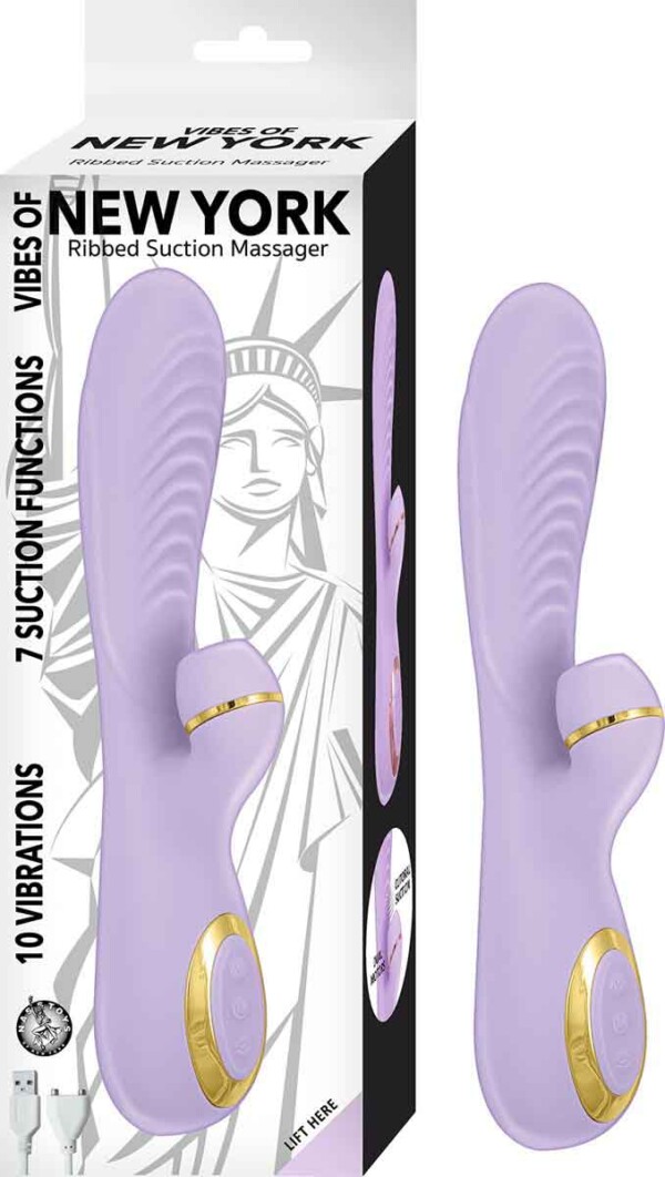 vibes of new york ribbed suction massager lavender vibes of new york ribbed suction massager lavender