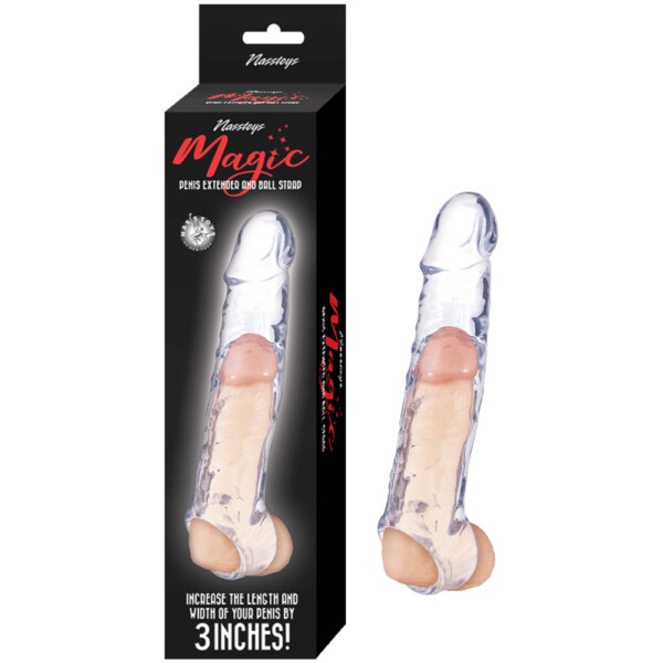 magic penis extender and ball strap 6.5" clear magic penis extender and ball strap 6.5" clear