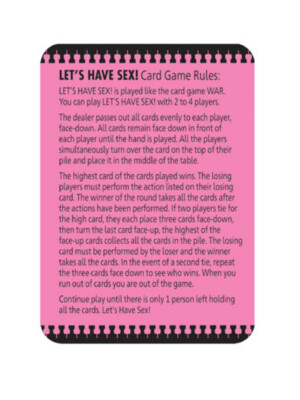 lets have sex card game lets have sex card game