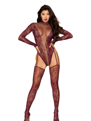 teddy bodystocking dmnd one size cherry lacquer teddy bodystocking dmnd one size cherry lacquer