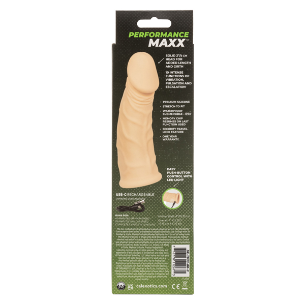 performance maxx rechargeable vibrating extension 7" ivory