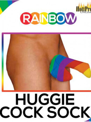 rainbow pecker huggie sock
