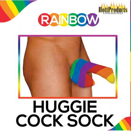rainbow pecker huggie sock
