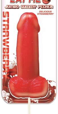 eat me jumbo gummy pecker strawberry