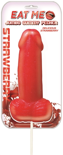 eat me jumbo gummy pecker strawberry