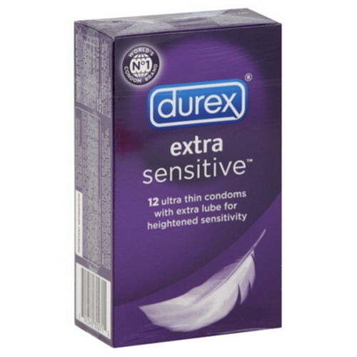 durex extra sensitive condoms lubricated 12 pack new item number 30271