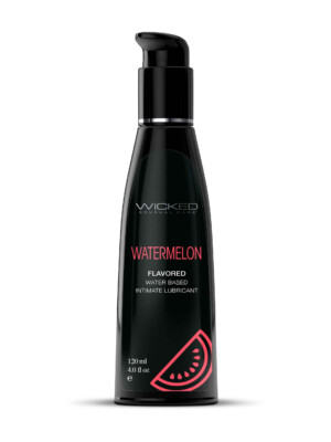 aqua watermelon flavored water based intimate lubricant 4 fl. oz.