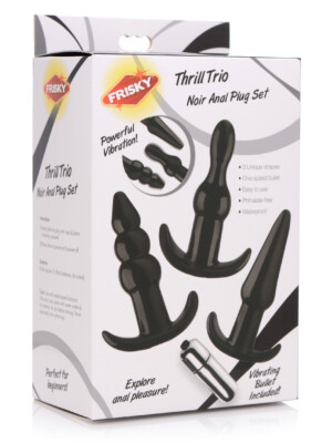 thrill trio anal plug set black thrill trio anal plug set black