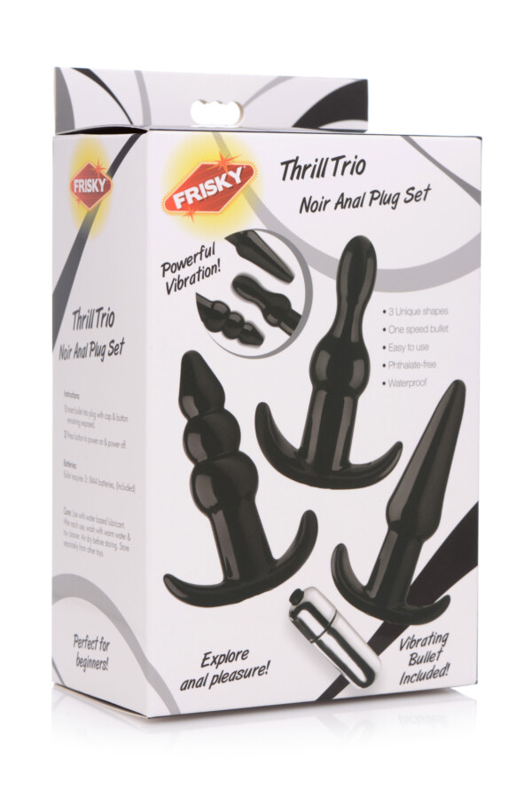 thrill trio anal plug set black thrill trio anal plug set black