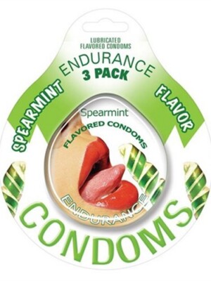 endurance condoms spearmint 3 pack