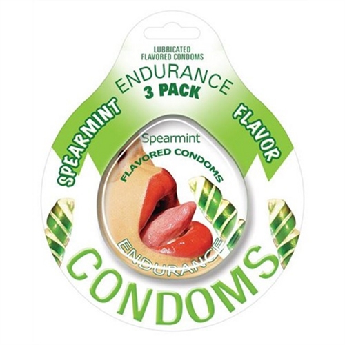 endurance condoms spearmint 3 pack