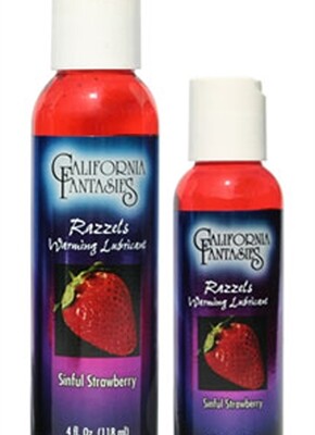 razzels warming lubricant sinful strawberry 2.5 oz. bottle