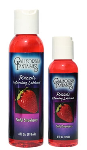 razzels warming lubricant sinful strawberry 2.5 oz. bottle