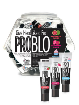 pro blo oral pleasure gel pop display 66ct 10ml tubes: 3 flavors pro blo oral pleasure gel pop display 66ct 10ml tubes: 3 flavors