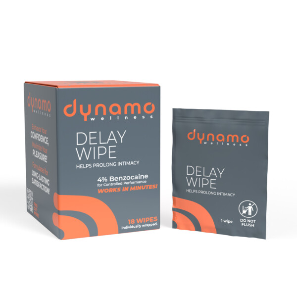 dynamo wellness delay wipe 4% 18 pack