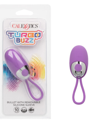 turbo buzz bullet with removable silicone sleeve purple