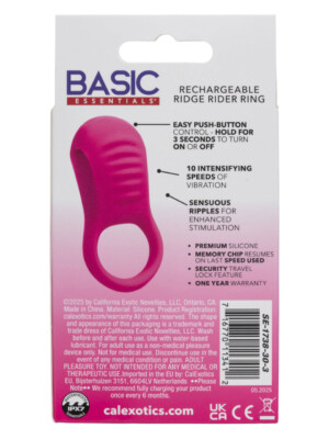 basic essentials rechargeable ridge rider ring pink