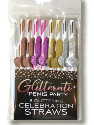 glitterati penis party celebration straws 8 count glitterati penis party celebration straws 8 count