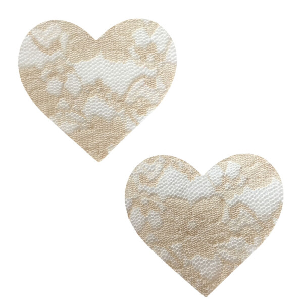 nude toffee lace i heart u pasties