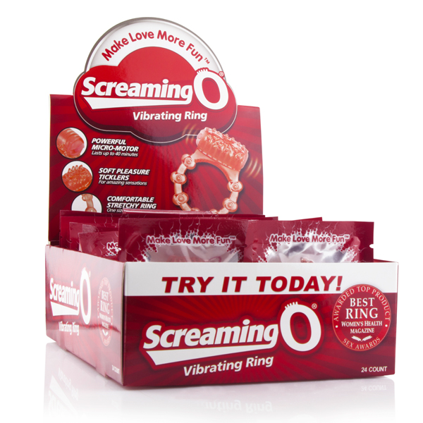 the screaming o vibrating ring 24 count p.o.p. box display the screaming o vibrating ring 24 count p.o.p. box display