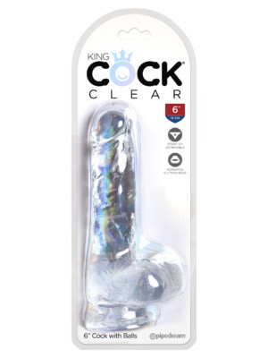 king cock clear 6 inch cock with balls