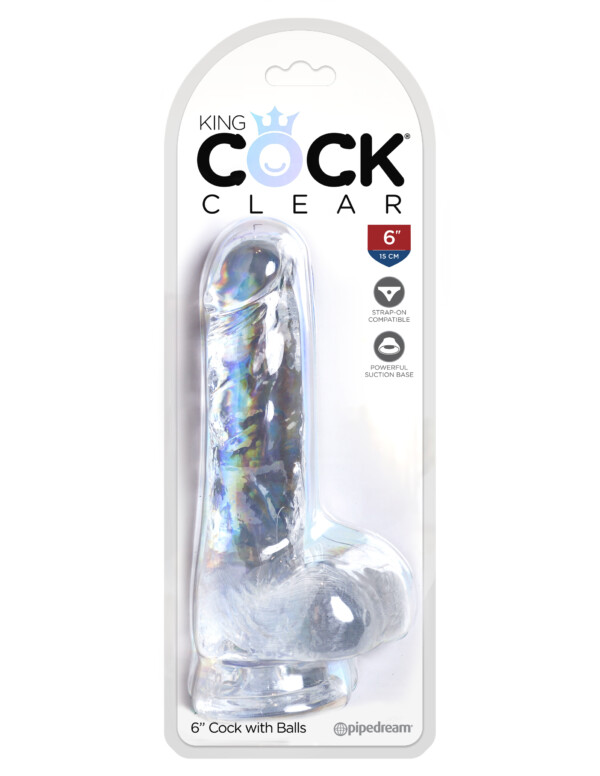 king cock clear 6 inch cock with balls king cock clear 6 inch cock with balls
