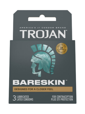 trojan sensitivity bareskin lubricated condoms 3 pack
